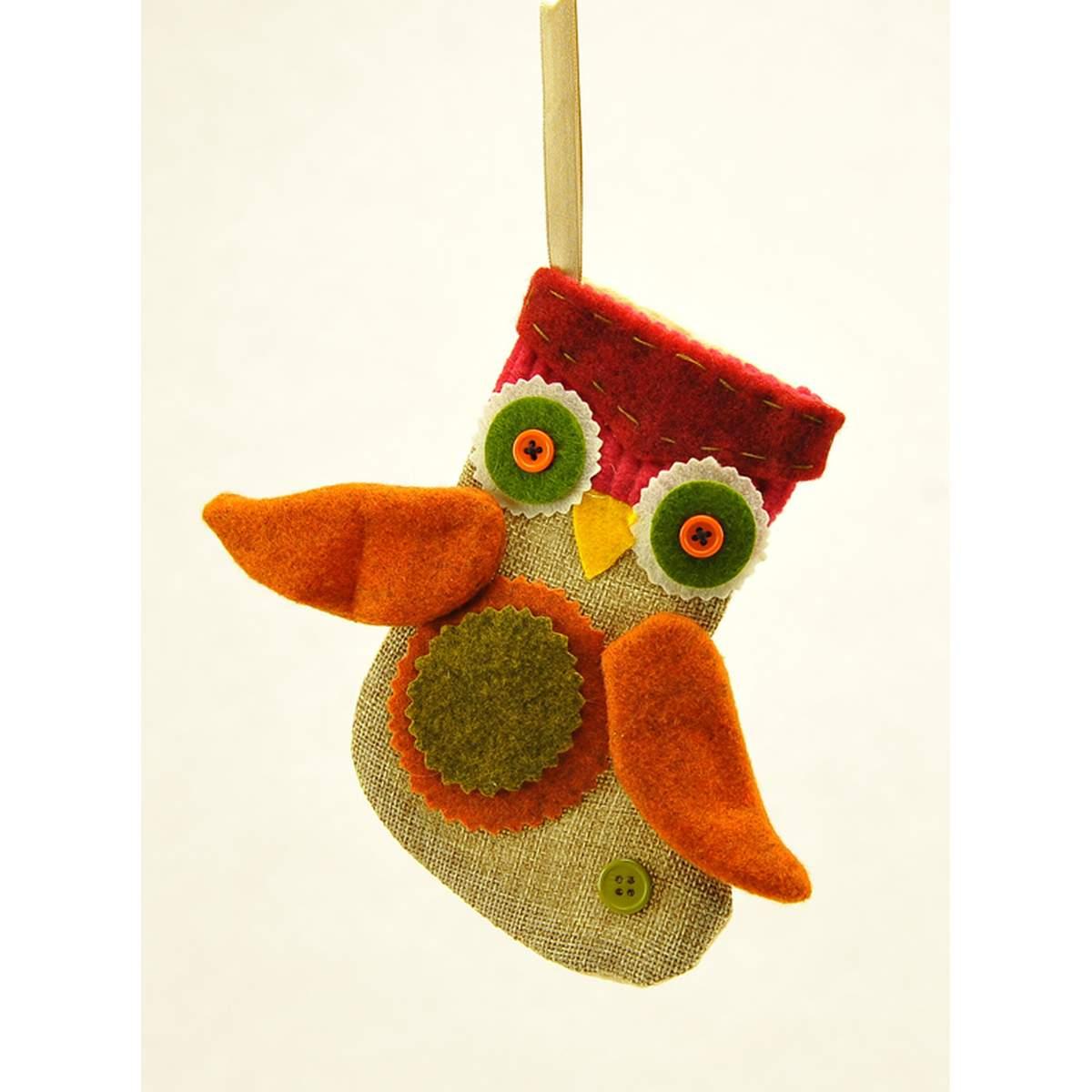 Decorazione Natalizia Calza Guf0 Stoffa cm.20 |Inge's Glass