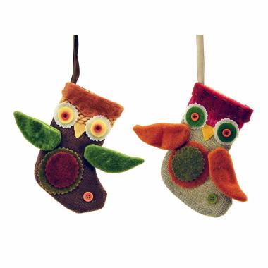 Decorazione Natalizia Calza Guf0 Stoffa cm.20 |Inge's Glass