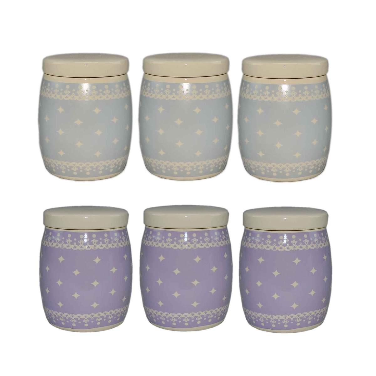 Barattoli Set pz.3 Ceramica Cuorifoglio 4 Colori Assortiti | Gicos