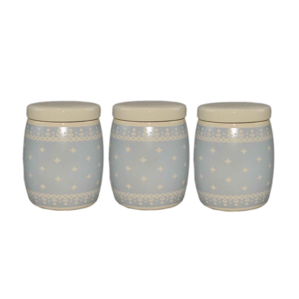 Barattoli Set pz.3 Ceramica Cuorifoglio 4 Colori Assortiti | Gicos