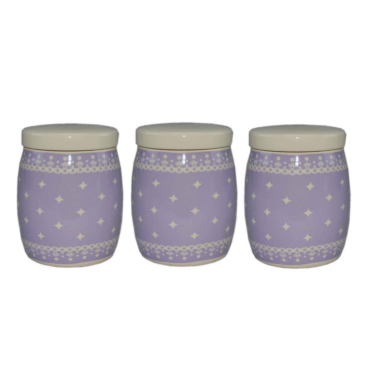 Barattoli Set pz.3 Ceramica Cuorifoglio 4 Colori Assortiti | Gicos