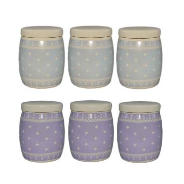 Barattoli Set pz.3 Ceramica Cuorifoglio 4 Colori Assortiti | Gicos