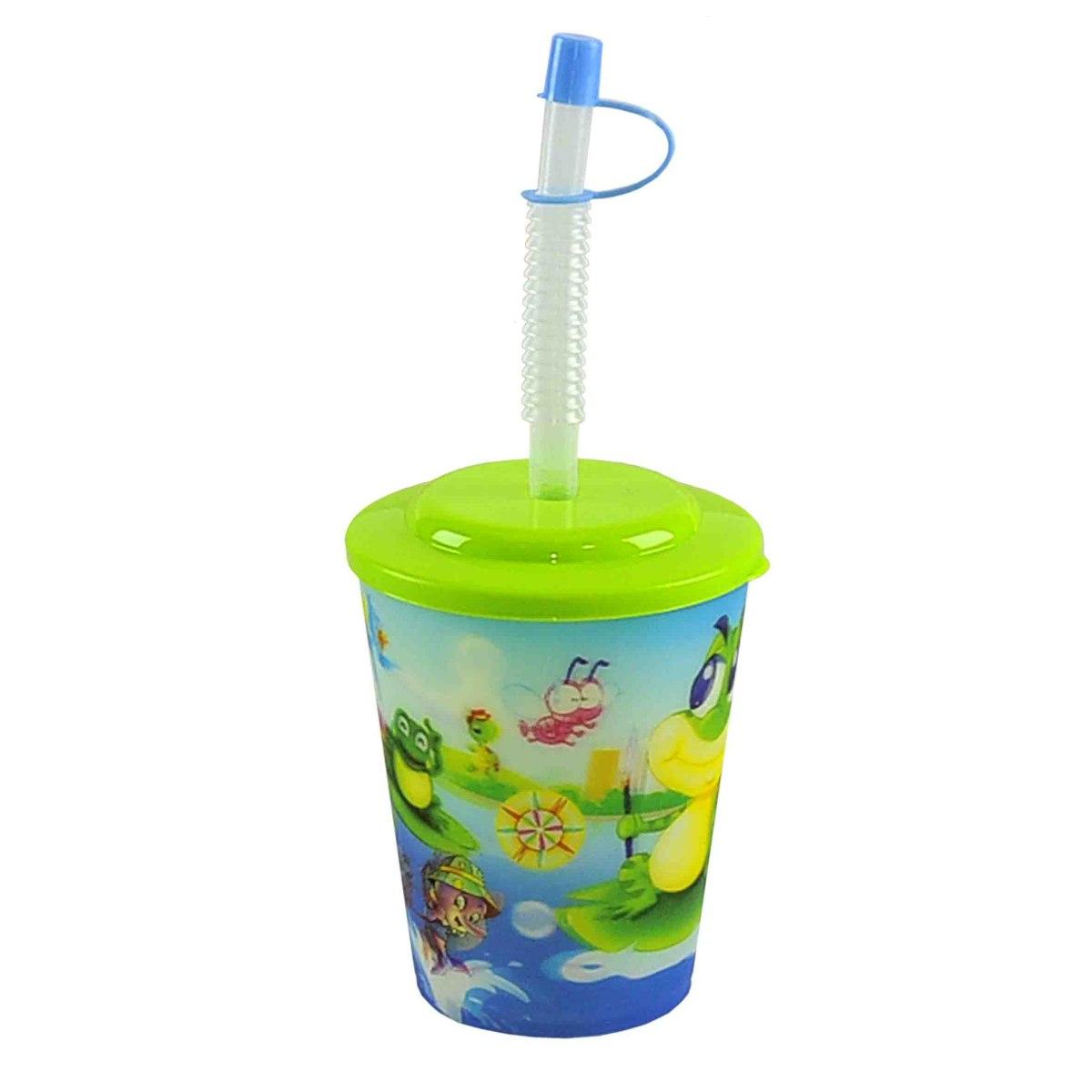 Bicchiere PL Cartoni con Cop con Cannuccia |M2 Store