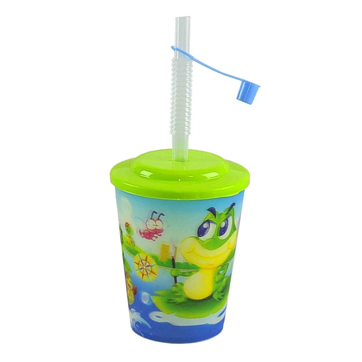 Bicchiere PL Cartoni con Cop con Cannuccia |M2 Store