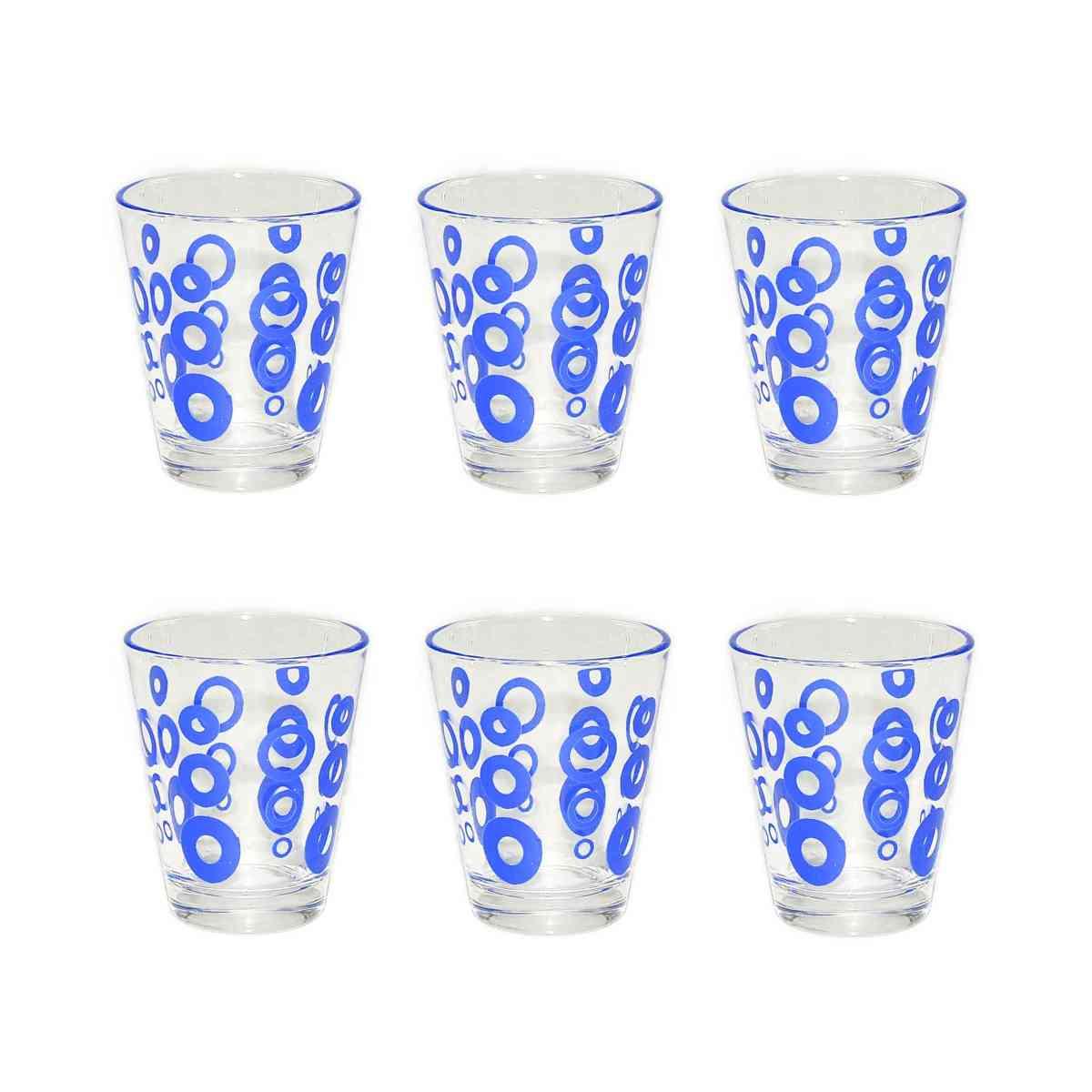 Bicchieri Vetro Set pz.6 Caff Cerchi 4 Colori | M2 Store