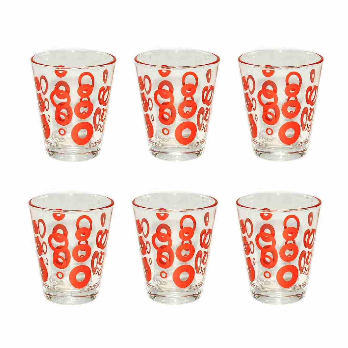 Bicchieri Vetro Set pz.6 Caff Cerchi 4 Colori | M2 Store
