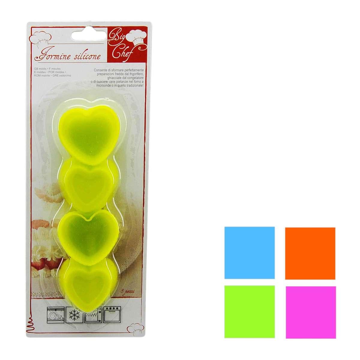 Formine Dolci Pz.8 Silicone 4 Mod. in 4 Colori | M2 Store