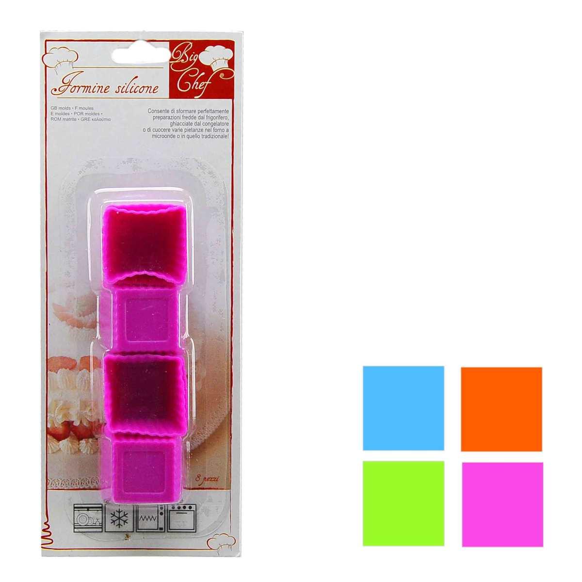 Formine Dolci Pz.8 Silicone 4 Mod. in 4 Colori | M2 Store
