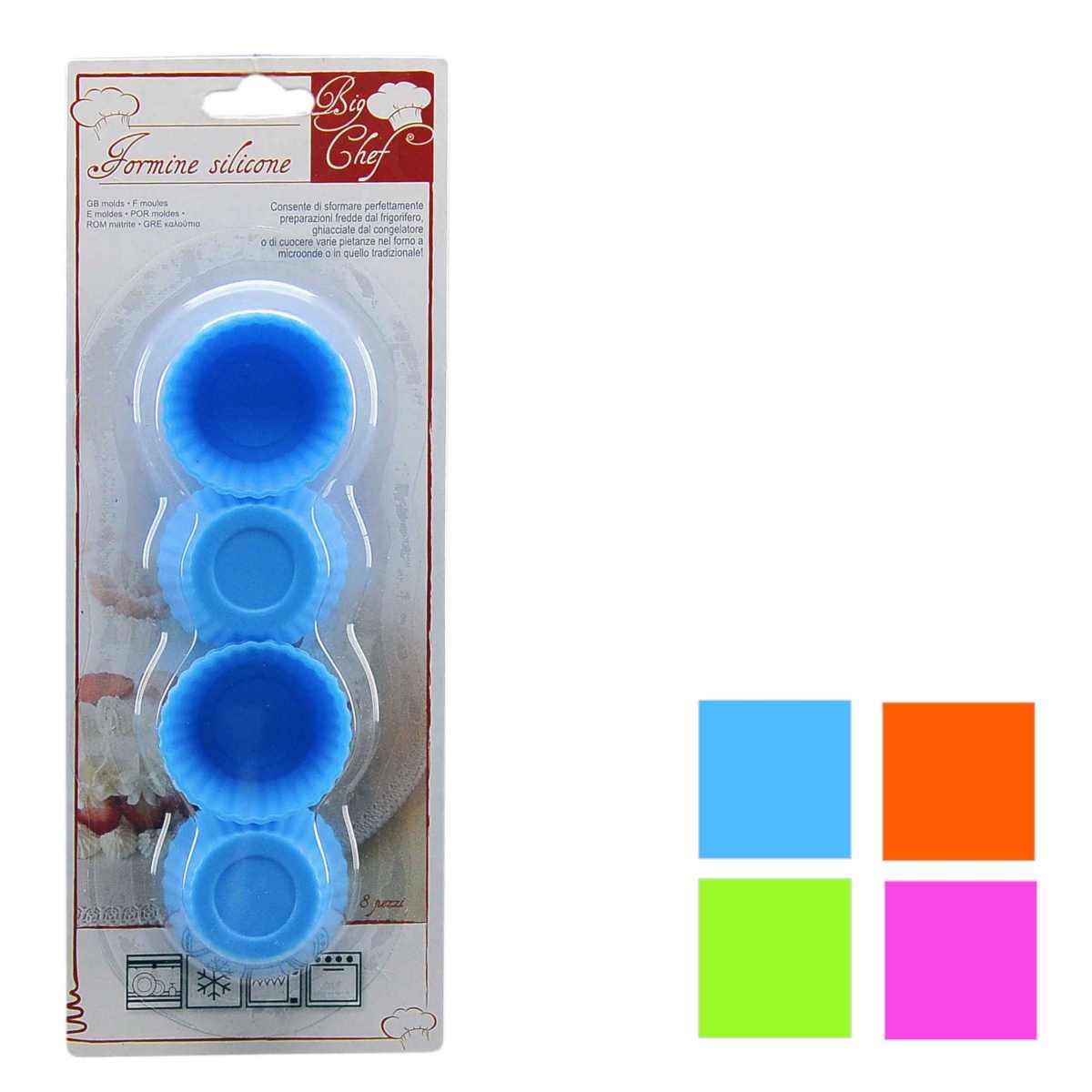 Formine Dolci Pz.8 Silicone 4 Mod. in 4 Colori | M2 Store