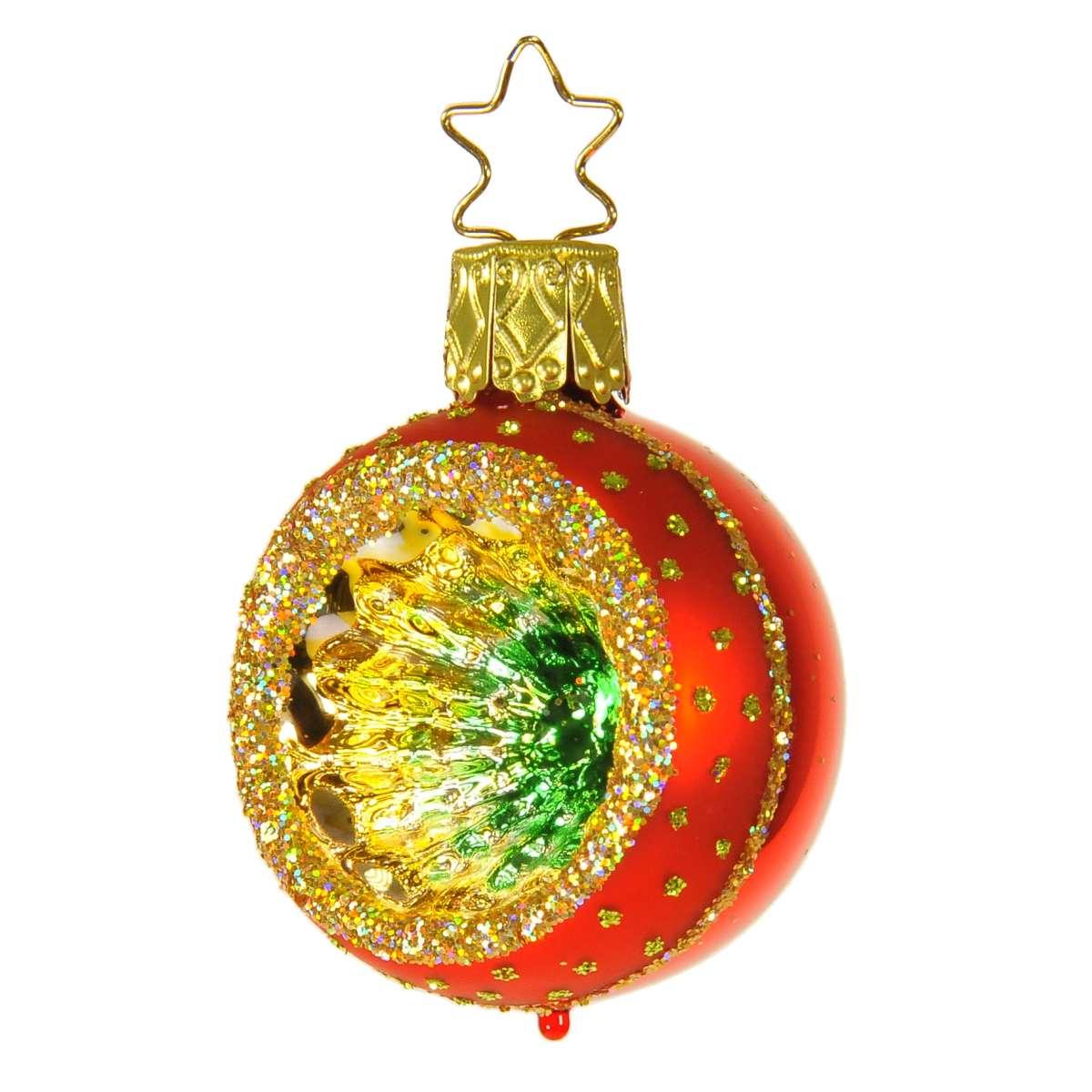 Pallina Natale Vetro Collezione cm.4 Rossa Multi |Inge's Glass