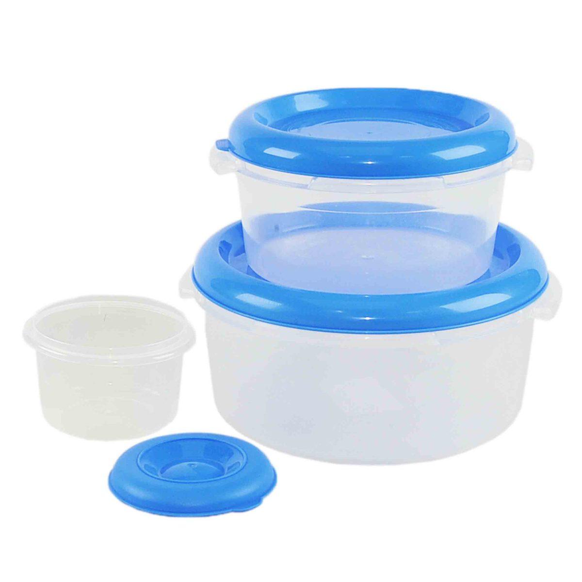 Contenitori Set pz.3 PVC Tondo Welk Home Azzurro | M2 Store