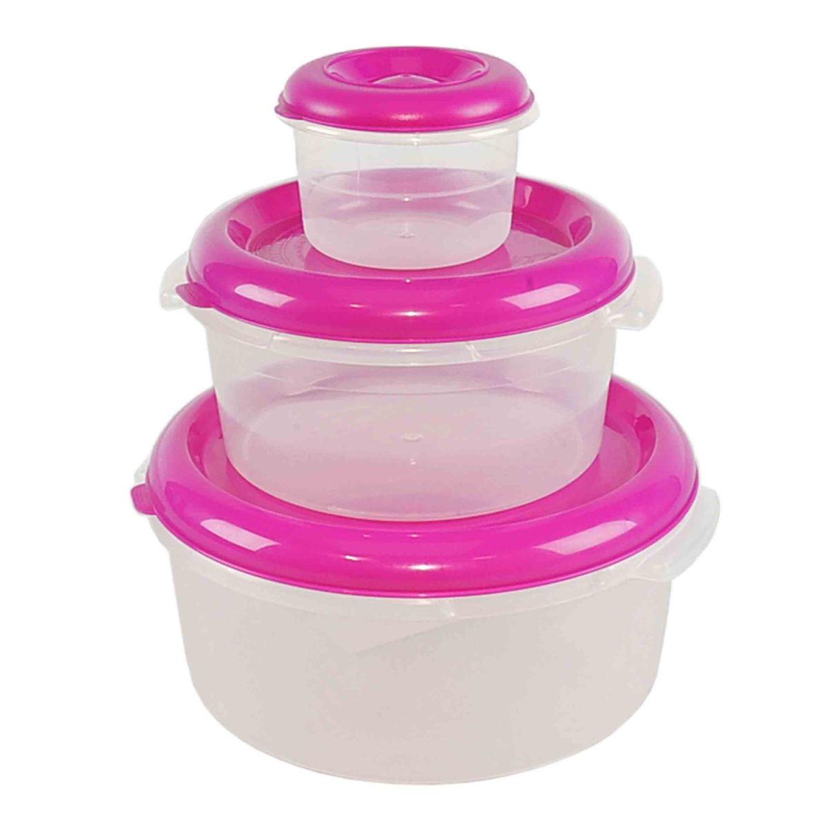 Contenitori Set pz.3 PVC Tondo Welk Home Rosa | M2 Store