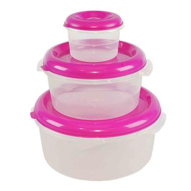 Contenitori Set pz.3 PVC Tondo Welk Home Rosa | M2 Store