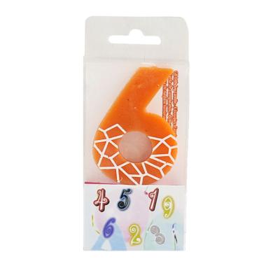 Candelina Compleanno N.6 Arancio |M2 Store