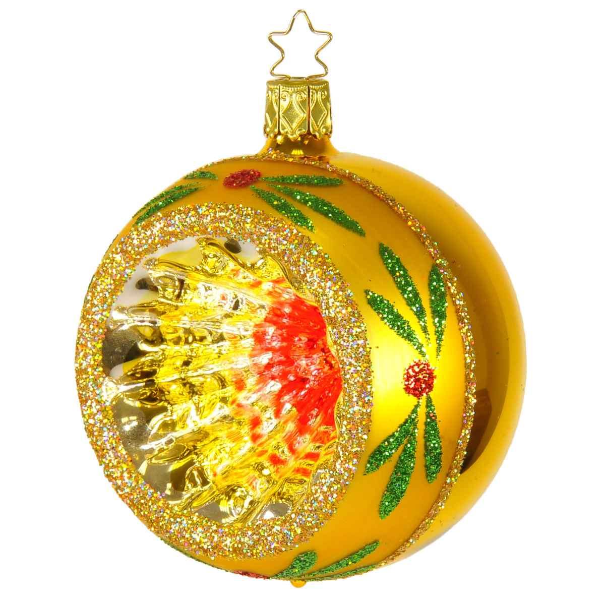 Pallina Natale Vetro Collezione cm.8 Oro Multi |Inge's Glass