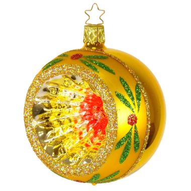 Pallina Natale Vetro Collezione cm.8 Oro Multi |Inge's Glass