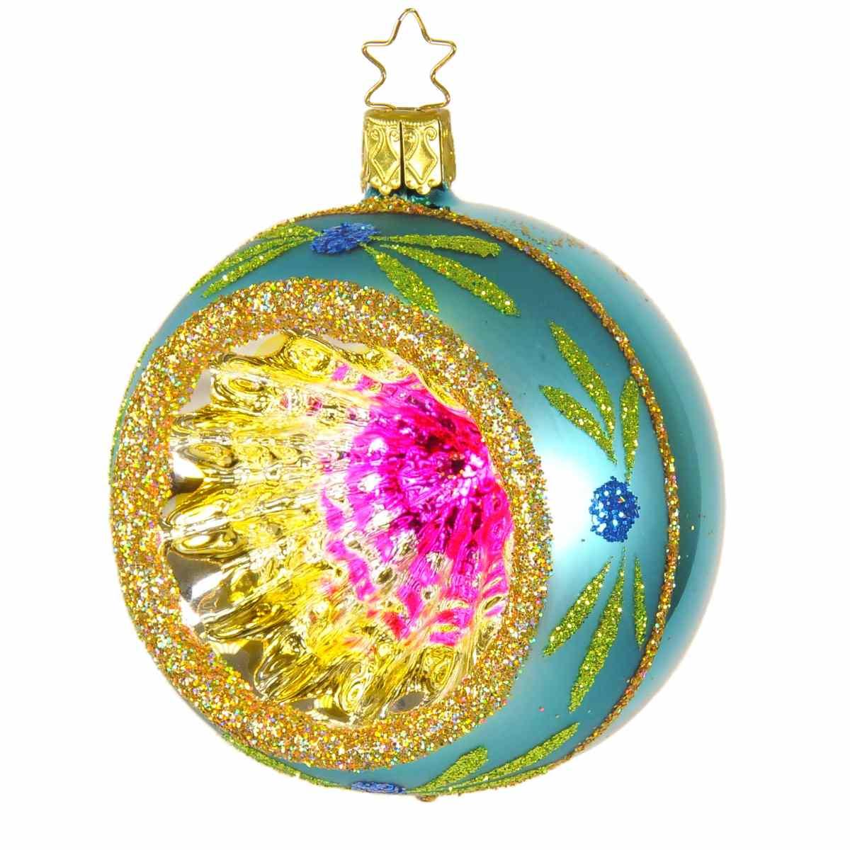 Pallina Natale Vetro Collezione cm.8 Azzurra/Multi |Inge's Glass