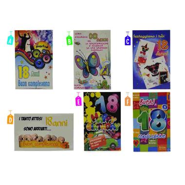 Biglietto Auguri 18 Anni cm.3,5x8,5 |M2 Store