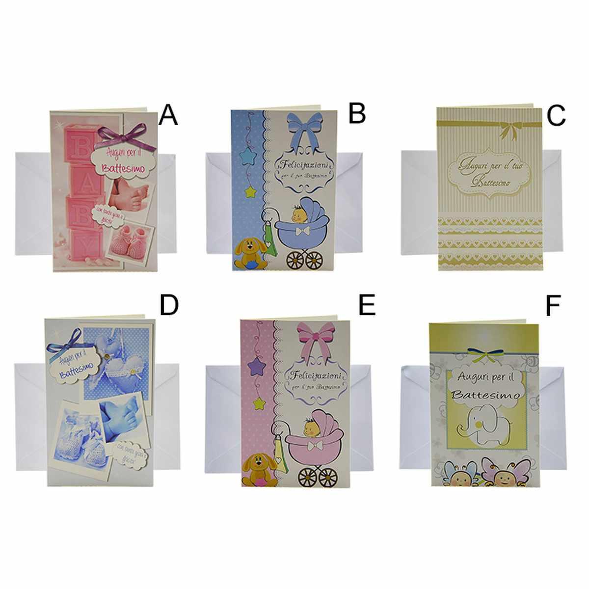 Biglietto Auguri Battesimo cm.8,5x14 6 Modelli |M2 Store