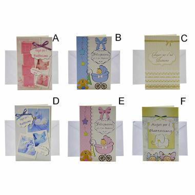 Biglietto Auguri Battesimo cm.8,5x14 6 Modelli |M2 Store