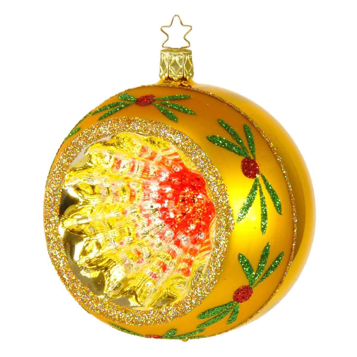 Pallina Natale Vetro Collezione cm.10 Oro Multi |Inge's Glass