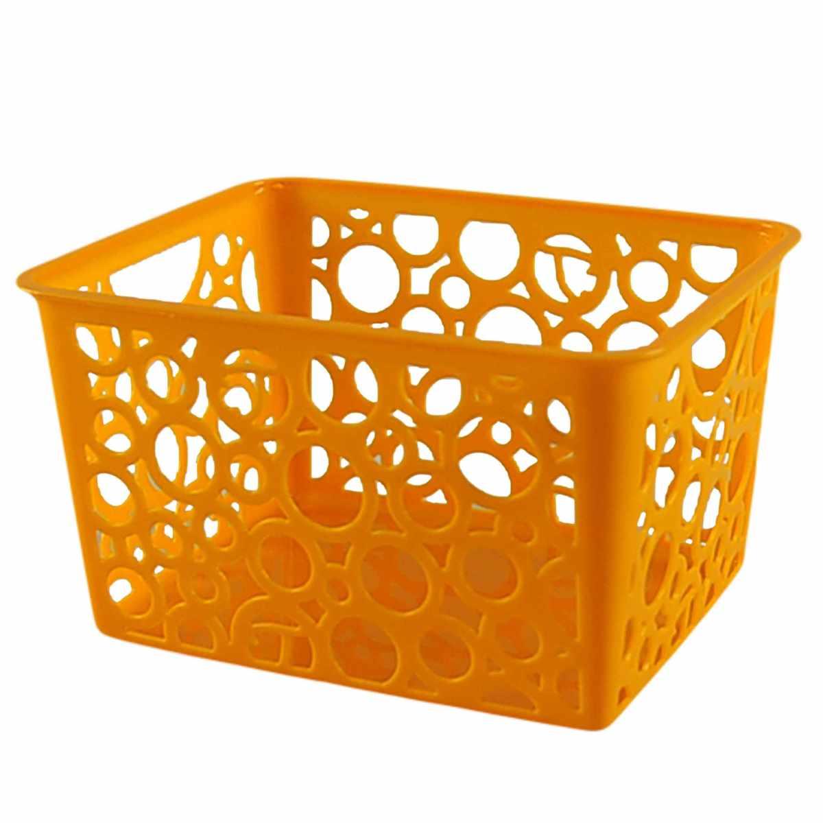 Cesto PVC Rettangolare con Fori cm.14x11xh8 4 Colori | M2 Store