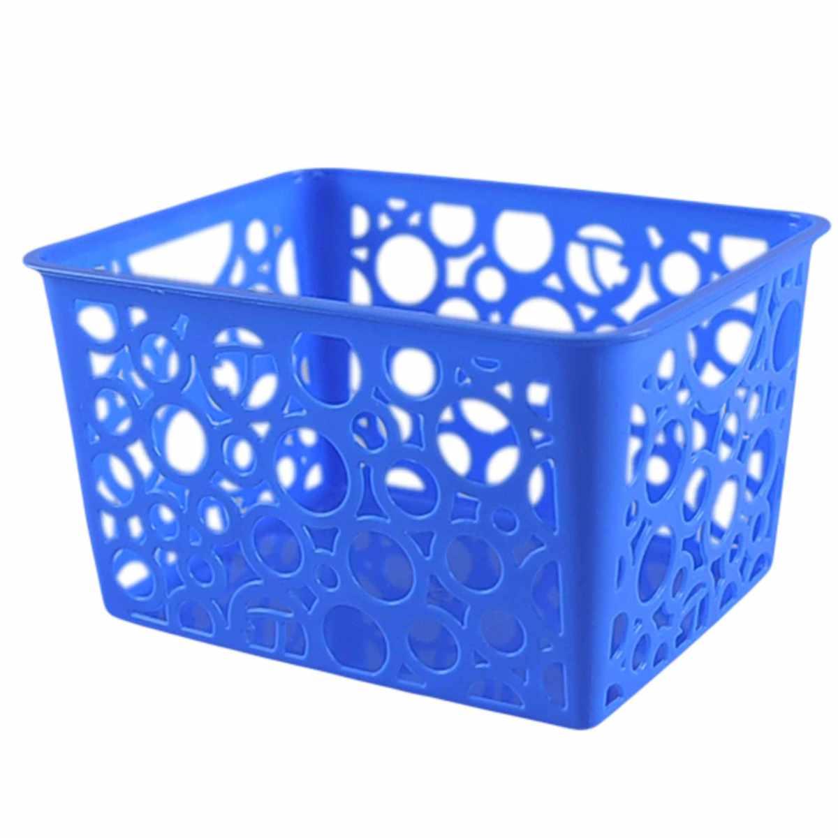 Cesto PVC Rettangolare con Fori cm.14x11xh8 4 Colori | M2 Store