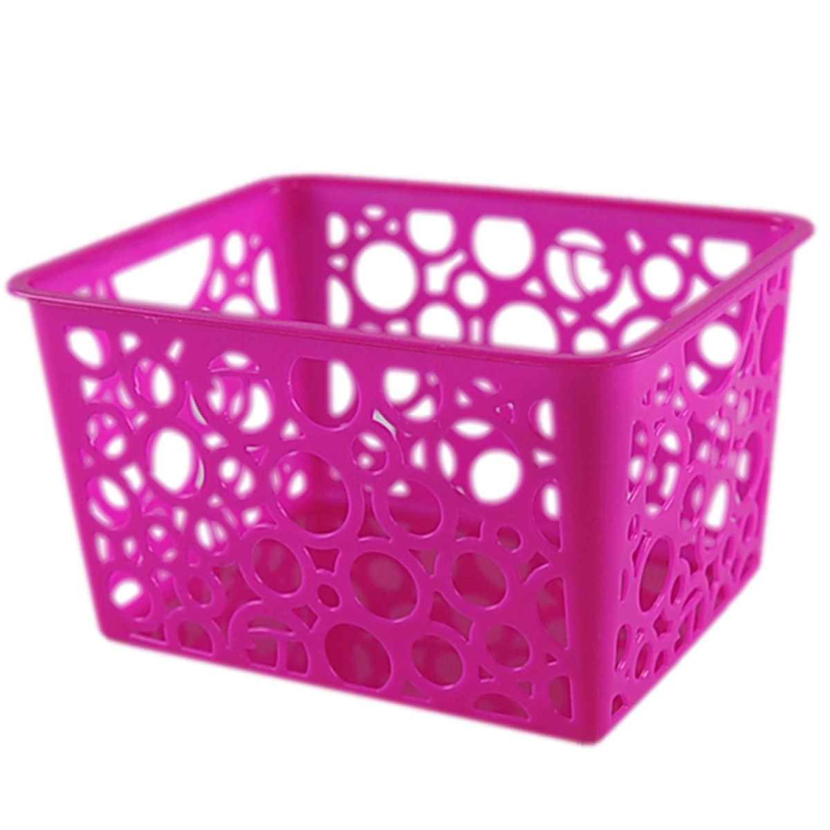 Cesto PVC Rettangolare con Fori cm.14x11xh8 4 Colori | M2 Store