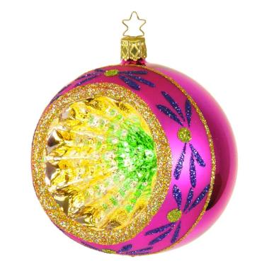 Pallina Natale Vetro Collezione cm.10 Rosa Multi |Inge's Glass