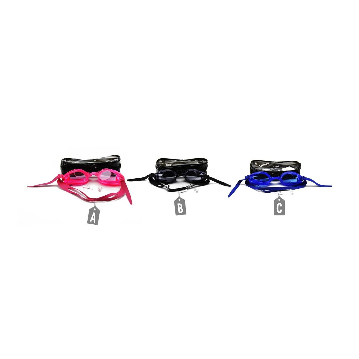 Occhiali Nuoto Silicone con Tappi e Custodia 3 Colori | M2 Store