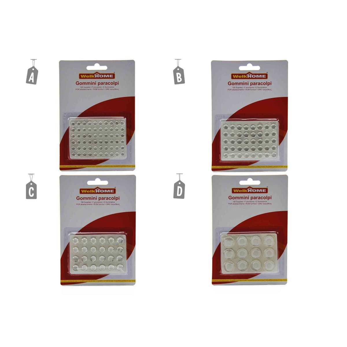 Gommino Paracolpi Adesivo Trasparente cm.Ø5 18mm 4Mod. | M2 Store