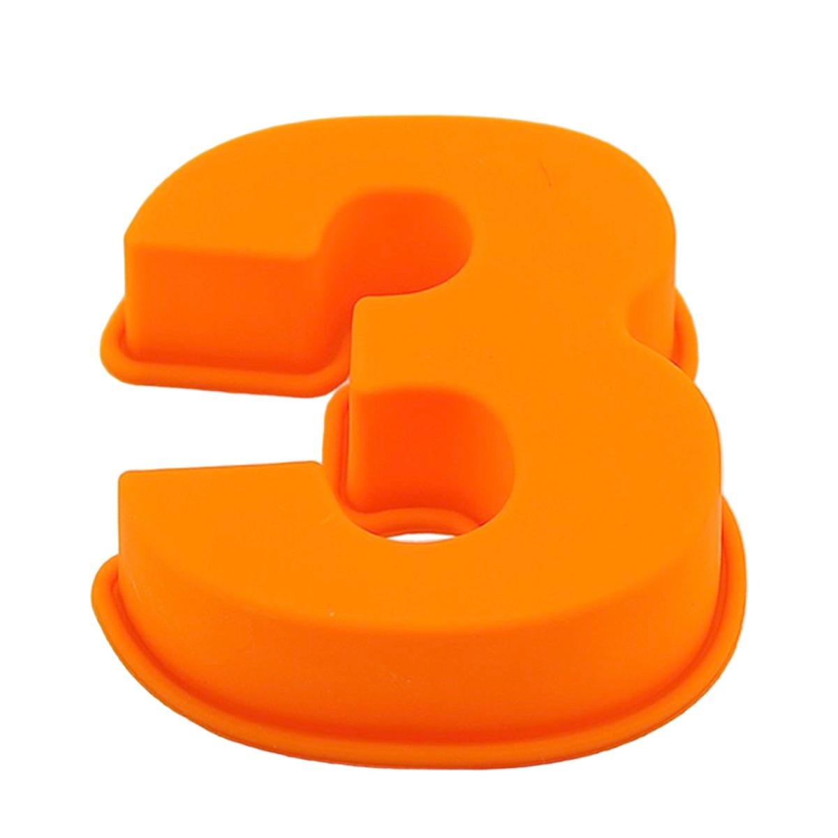 Stampo Silicone Numero 3 Arancione | M2 Store