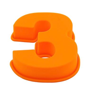 Stampo Silicone Numero 3 Arancione | M2 Store