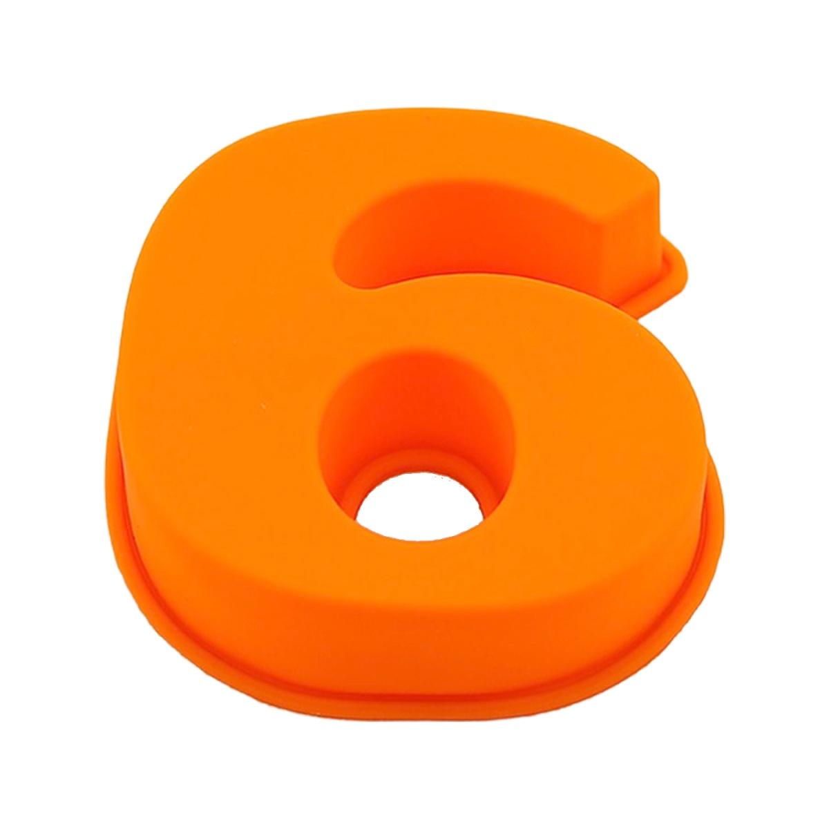 Stampo Silicone Numero 6 Arancione | M2 Store