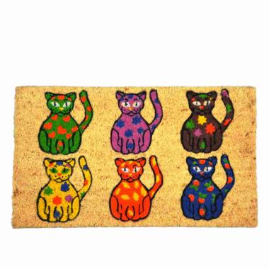 Zerbino cm.40x70 Cocco Multicolor con Gatti | Montemaggi