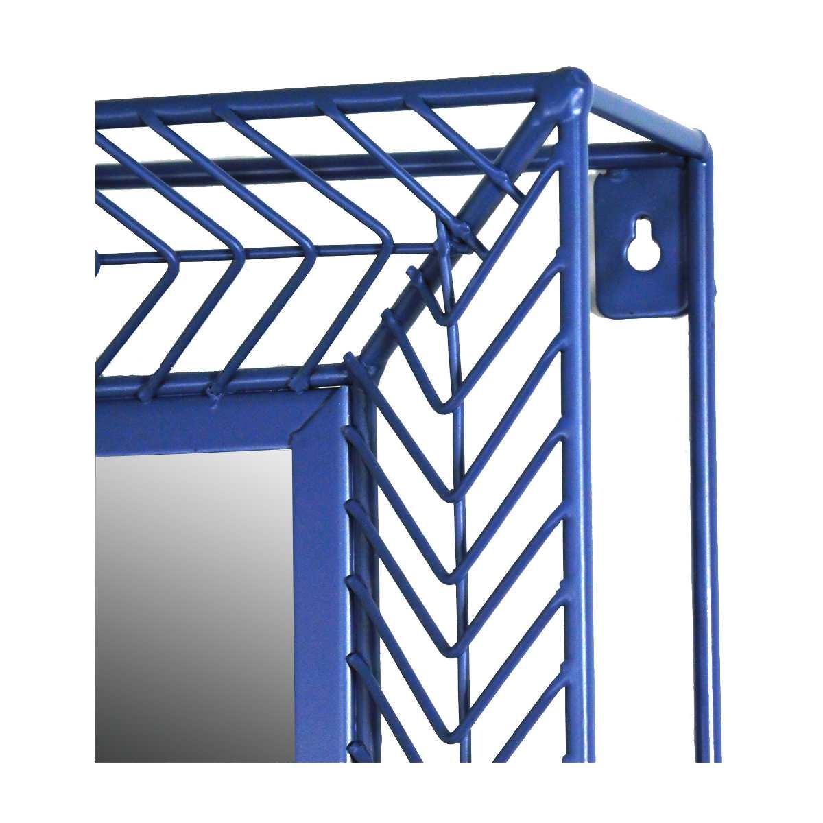 Specchio da Muro Metallo Blu cm.38x8,5x78 | Montemaggi