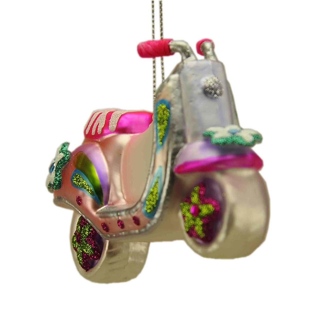 Pallina Natale Vetro Collezione cm.12x4xh8 Vespetta |Inge's Glass