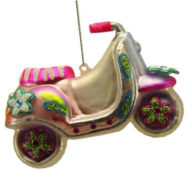 Pallina Natale Vetro Collezione cm.12x4xh8 Vespetta |Inge's Glass