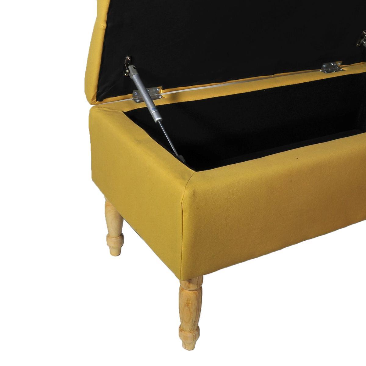 Pouf Ecopelle Ocra con Contentitore 80x40 | Montemaggi