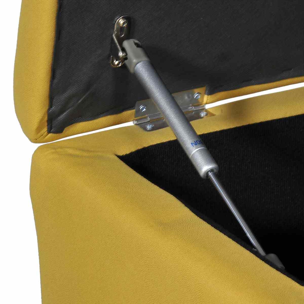 Pouf Ecopelle Ocra con Contentitore 80x40 | Montemaggi