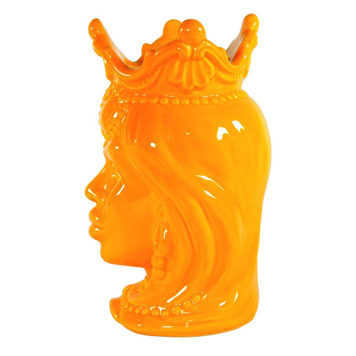 Vaso Porcellana Testa Moro Regina Giallo cm.24 | Montemaggi