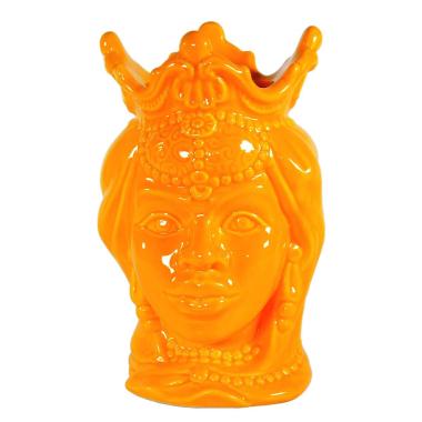 Vaso Porcellana Testa Moro Regina Giallo cm.24 | Montemaggi