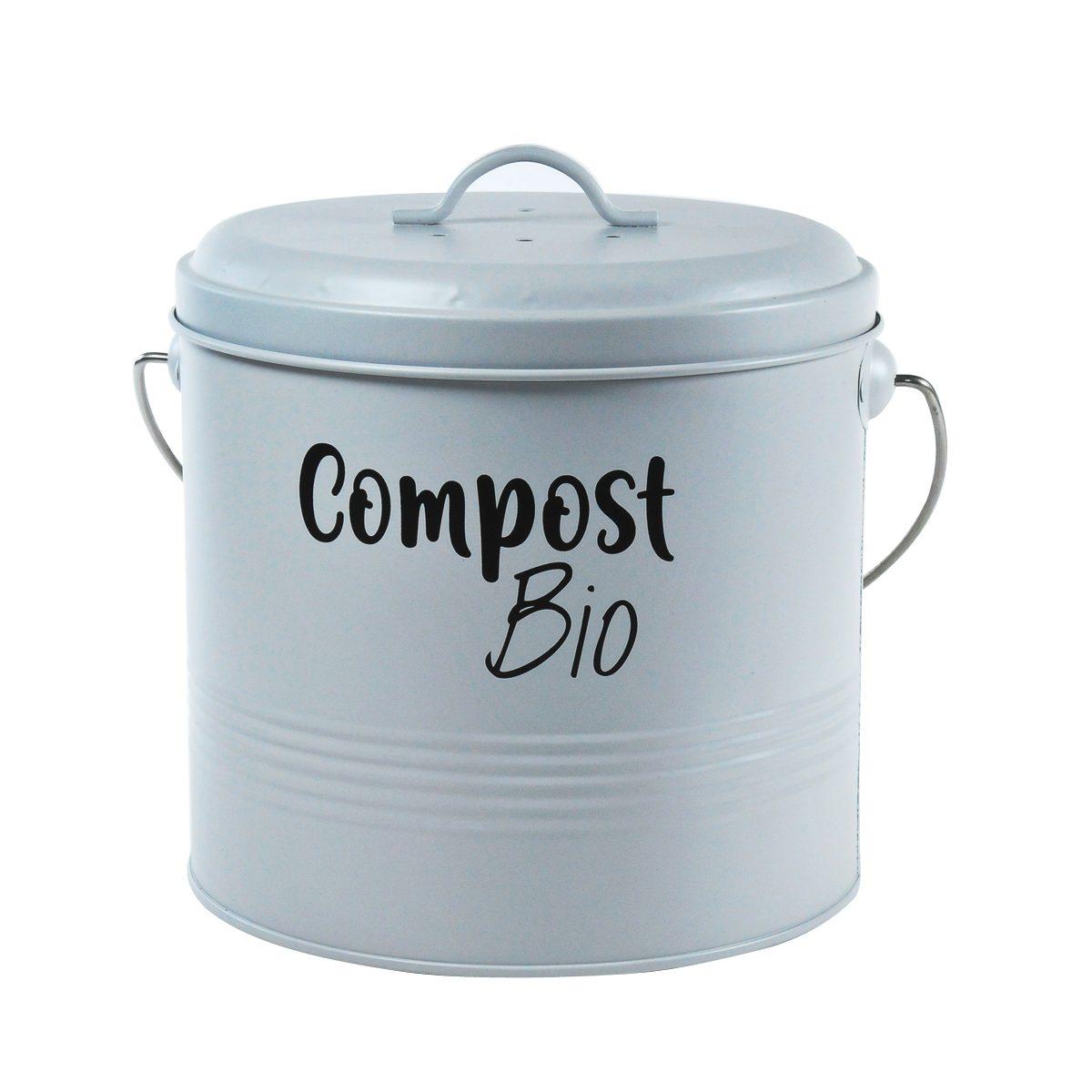 Pattumiera Compost Bio Acciao Grigio cm.19x20 | Montemaggi