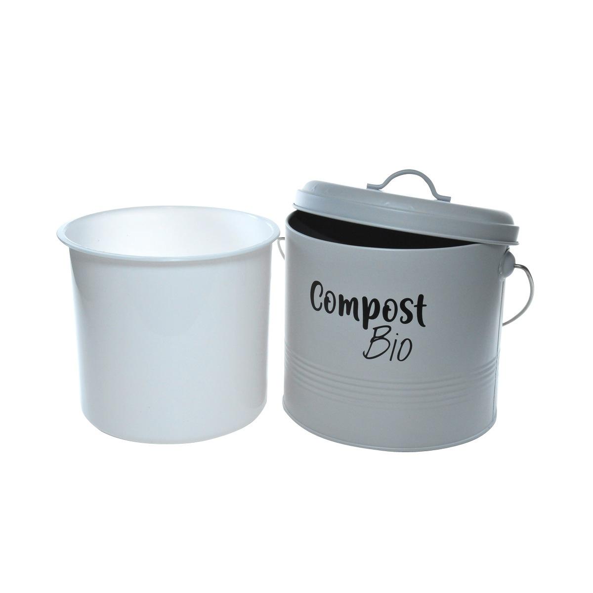 Pattumiera Compost Bio Acciao Grigio cm.19x20 | Montemaggi