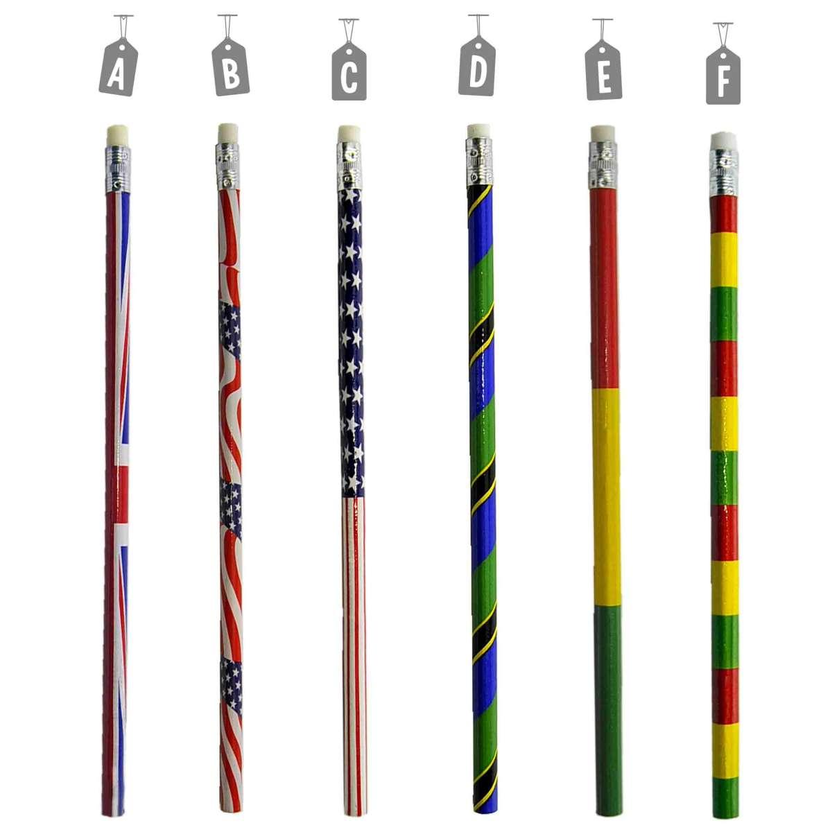 Matita con Gomma Bandiere 6 Modelli |M2 Store