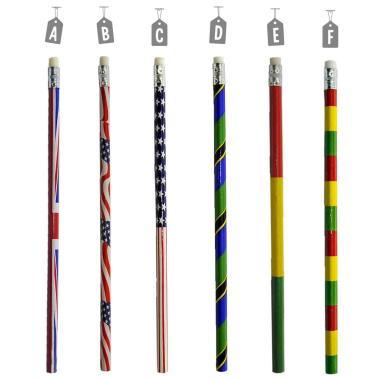 Matita con Gomma Bandiere 6 Modelli |M2 Store