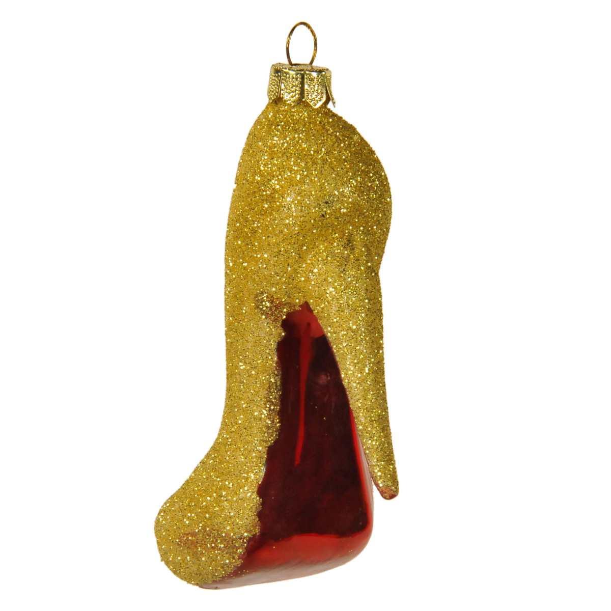 Pallina Natale Vetro Collezione cm.11 Scarpa Oro |Inge's Glass