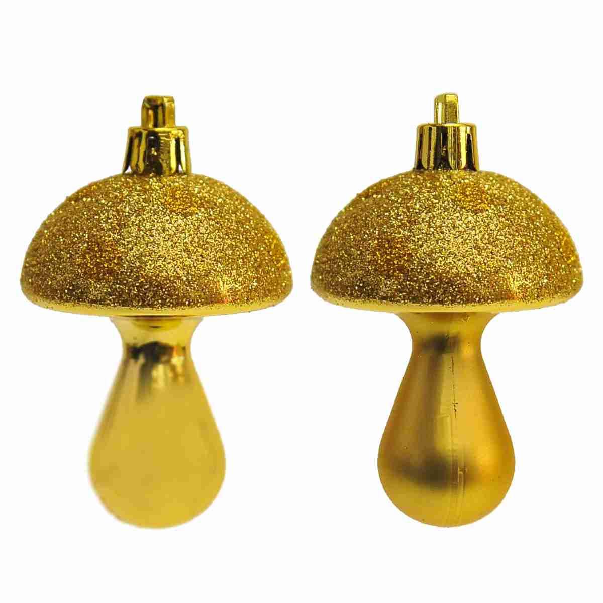 Pallina Natale cm.7 Funghetto Oro Set pz.4 |Inge's Glass