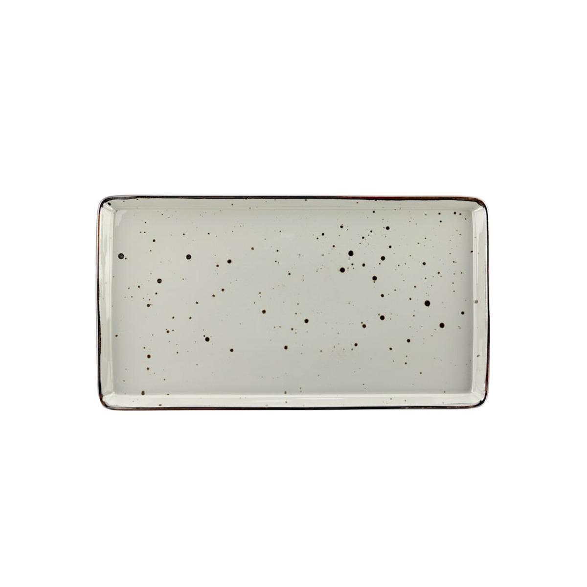 Vassoio Porcellana Weissestal Rett Grigio cm.38x21 | Weissestal