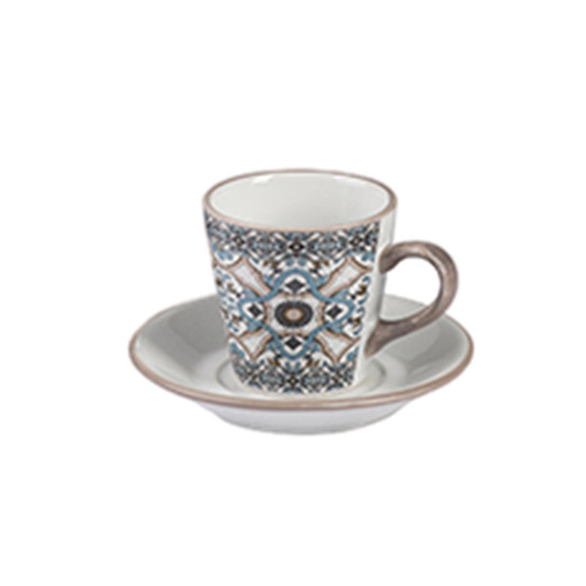 Tazzine Caff Set pz.6 Porcellana Noto Stoneware con Supporto | Montemaggi